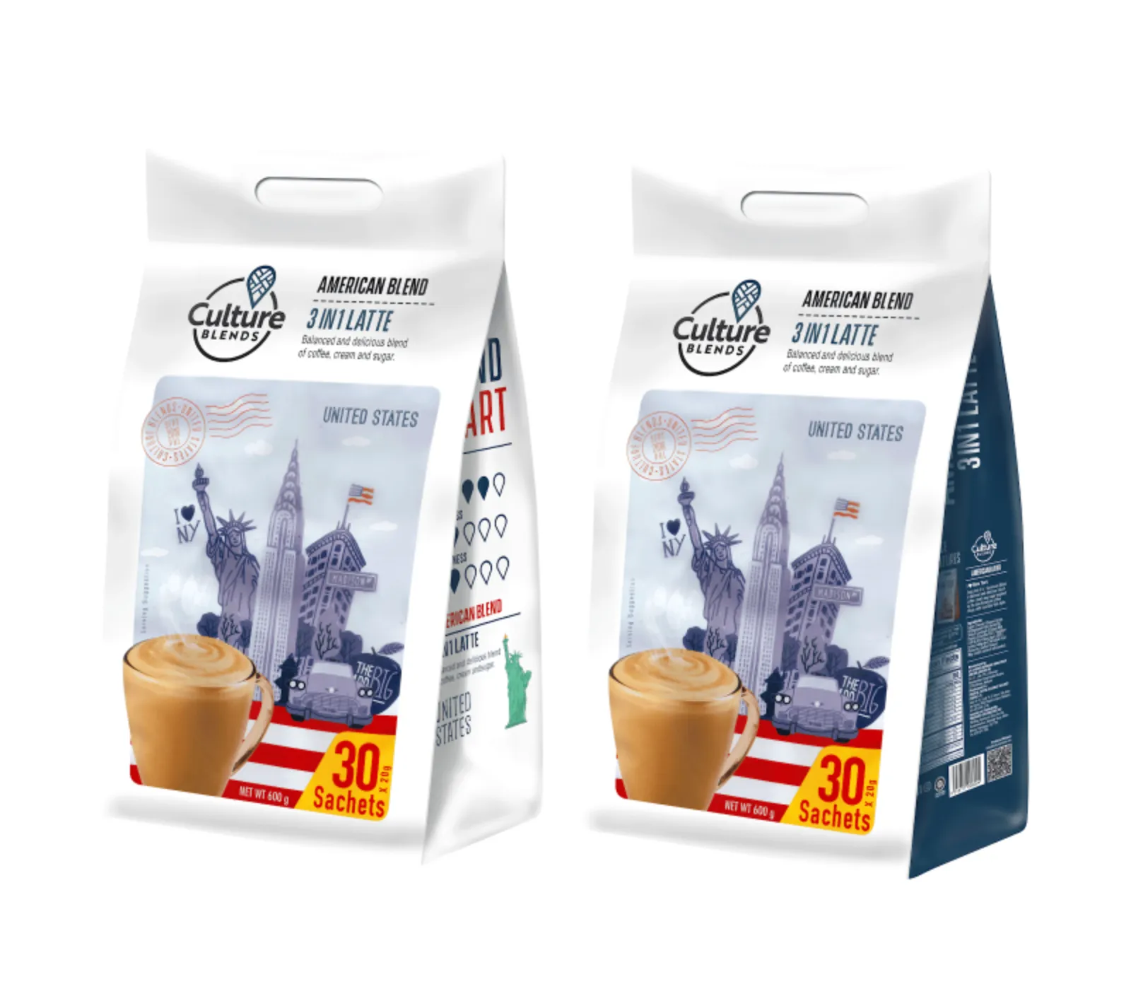 American Blend 3-in-1 Latte 30 Sachets per Bag